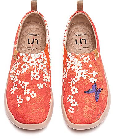 UIN Zapatos Casuales Japoneses para Mujer, Goldfish Gifts Art Travel Slip Ligero Pintado en mocasín Plano 40.5