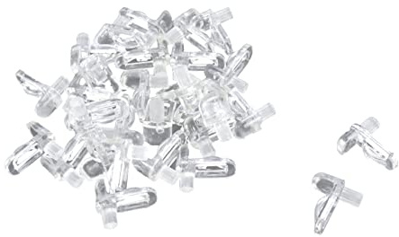 Crapyt 30 Stück transparente Regalstützklammern für Glas und Holzplatte, 47 mm, Schrank, Regale, Kunststoff, Glashalterung, Clips, Zuhause, Büro