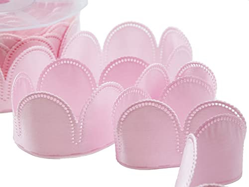 Furlanis - Nastro Margherita Portaconfetti, Taffettà, Bomboniere e Confezioni, Tessuto Italiano - Rosa Baby, 90 Pezzi da 5 Petali, 50 mm x 25 m