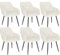 WOLTU 6er Set Esszimmerstühle mit Armlehne Rückenlehne, für Esszimmer Wohnzimmer Küche, Bequeme Küchenstühle gepolstert mit Samtbezug, Metallbeinen, Cremeweiß