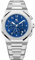 R&M ORIENT Herrenuhr Chronograph mit arabische Ziffer Edelstahl Quarz Saphirglas Leuchtzeiger Stoppuhr Große Armbanduhr Männer Wasserdicht arabischer Kalender Datum (Babylon, Silber – Blau)
