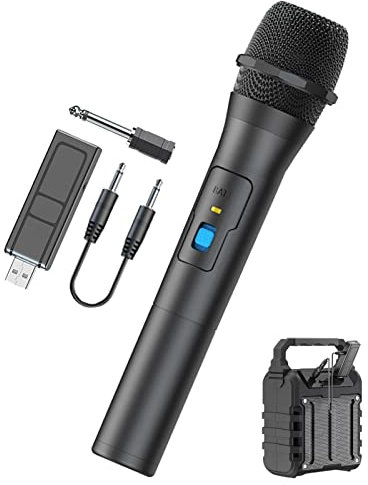 smashing Microfono senza fili per karaoke | Sistema di microfono portatile senza fili con ricevitore USB | Microfono multiuso per karaoke e mixer