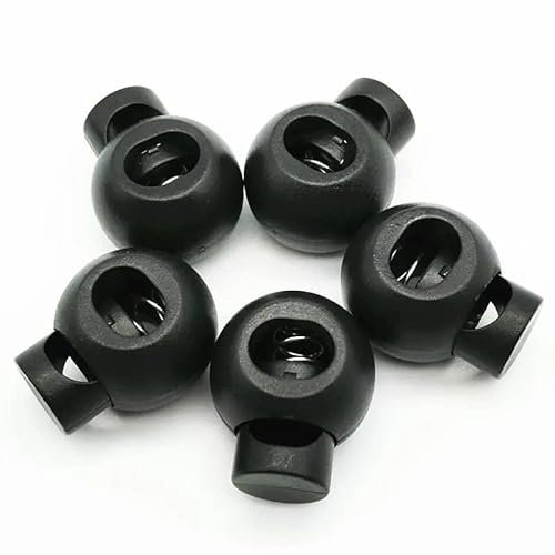 Verschluss Armband | Plombe Kordelklemme Kordelstopper Schnurschluss für Festivalarmband, Rucksack, Zelt | Farbe: Schwarz | Durchmesser: 8mm (5 Stück)