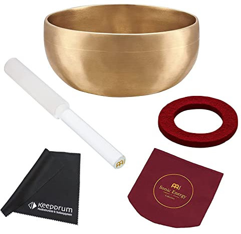 Meinl Sonic Energy SB-U-500 Universal Serie Bronze Klangschale Singing Bowl für Meditation Yoga + Reiber-Schlägel + keepdrum Mikrofasertuch