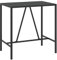 vidaXL Bartisch, Stehtisch mit Glasplatte, Bistrotisch Stahlrahmen, Tresentisch Partytisch Gartentisch, Schwarz 110x70x110cm Poly Rattan