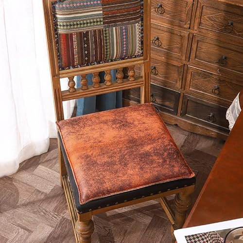 Stuhlkissen Sitzkissen mit Reißverschluss, Wildleder Sitzauflage für Innen Büro Wohnzimmer, Gefüllte Gedächtnisschaum Latex, rutschfest, Quadrat Rechteck, Wasserdicht, Vintage Farbe,9,50x50x4cm