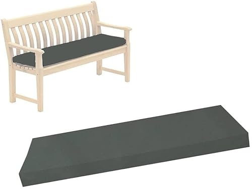 Soodie&Zuzu's Garden Bench Cushion Outdoor Patio Furniture Seat Pad Only Iceni Keter Garden And Eden Storage Box Lightweight Waterproof Durable Cushions 128x50x5 CM (Grey)