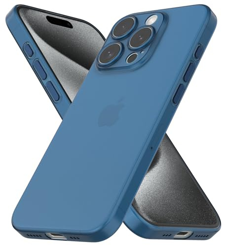 CELLBEE für iPhone 15 Pro Max Hülle 0,45mm Blau Ultra Slim Case | Federleicht aus Polypropylen, vergilbt nicht, für MagSafe und Qi, Kameraschutz, Anti-Fingerprint, Marke seit 2015