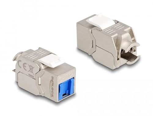 DeLOCK Keystone RJ45 Buchse auf LSA Cat.6A ohne Werkzeug mit Staubschutzabdeckung Blau Marke