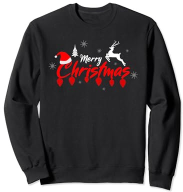 Rentier Weihnachtsmann Hut Zapfen Merry Christmas Sweatshirt