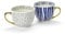 teemando® Becher Corina New Bone China mit Goldhenkel 2-fach sortiert, 0,35 l H 8,2 cm, Ø 10 cm