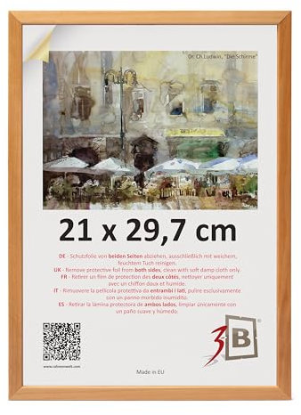 3-B Cadre de l'image LUND - naturel - 21x29,7 cm (A4) - cadre photo en bois avec verre acrylique