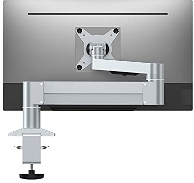 GLigeT Monitor Desk Single Monitor Desk Mount Heavy Monitor Stand Arm Adjustable Robotic Arm Monitor Arm Mount for 22-43 Inch Flat/Curved Screen, Holds Up to 26.4lbs Monitor Stand (Color : Silver)