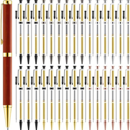 Colarr 30 Pcs Slimline Pen Kit Wood Turning Twist Pen Kit with Refill Lathe Turning Supplies for DIY Making Office Supplies Friend Gifts(Multicolor)