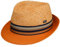 Lipodo Corinaldo Trilby Strohhut - Mehrfarbiger Hut - Italienischer Sommerhut mit gestreiftem Ripsband - Für Herren - Frühjahr/Sommer orange L (58-59 cm)