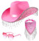 Campsie Cowboy Hut Set - Rosa, Schwarz, Weiß Mit Strass, Fransen, Glitzer - Cowgirl Kostümzubehör für Weihnachtsfeiertagsparty