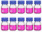 PATIKIL 10 Pack Reagent Media Storage Bottles, 100ml Borosilicate Glass Graduated Round Bottles with GL32 Blue Screw Cap for Lab Water Reagent Liquids, Clear