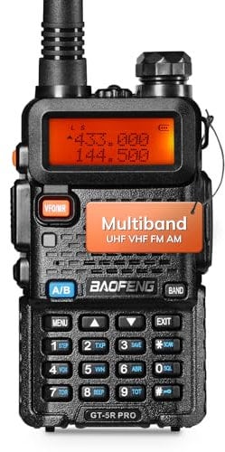 BAOFENG GT-5R Pro Walkie Talkie, radio Dual Band per UHF VHF 144-146/430-440MHz, ampia portata con memoria per 128 canali, batteria da 1800 mAh, cuffie per adulti, supportate da Chirp