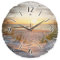 Kreative Feder Runde Wanduhr „Strand“ aus Naturholz mit flüsterleisem Uhrwerk; Durchmesser 30cm (Strand, leises Quarzuhrwerk)