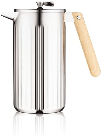 Bodum 34 oz Douro Double Wall French Press Coffee Maker, Polished Stainless Steel
