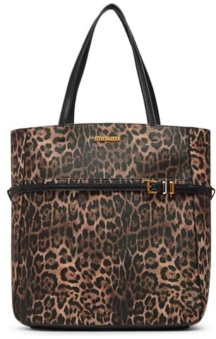 Steve Madden Damen Tote with Pouch KENDRAA Tragetasche mit Tasche, Leopard