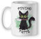 Mug tasse céramique chat noir psychopathe, idée cadeau humour
