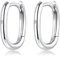 Glintara Creolen Silber 925 Klein, 925 Sterling Silber Oval Creolen Ohrringe mit Zirkon, Hypoallergen Ohrringe Kreolen, Klassisch Ohrring Silber Kreolen, Schlafen Knorpel Ohrring zum Valentinstag