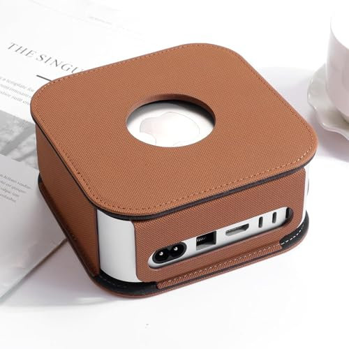 Leder-Schutzhülle für Apple Mac mini Desktop-Computer M4/M4 Pro 2024 (Braun)