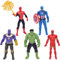 POLYPLAS Heros Figures Set 5PCS Pvc Figures Collecting Spider Model Hulk Iron Man Thanos Batman Cake Toppers Figures Heros Series Toy for Kids Birthday Gifts