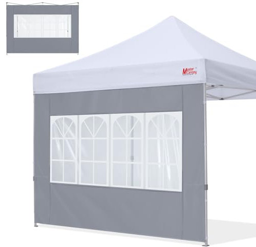 MASTERCANOPY Church Window Sidewall Panels Sunwall for 3x3M Instant Gazebo Pop Up Gazebo Tent, 1 Pack Sidewall Only, Grey