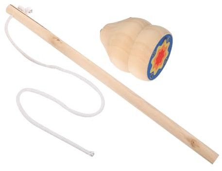 ibasenice 1 Satz Gyro-Fitnessspielzeug aus Holz beleuchten zappeln Draht interaktives kinderspielzeug Top-Accessoire chinesisches traditionelles Gyro- Massivholz