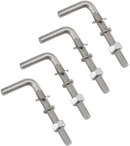 (20 piezas) M5 x 80 mm, en forma de L, kit de pernos roscados de acero inoxidable 304, pernos de anclaje cuadrados, ganchos para colgar