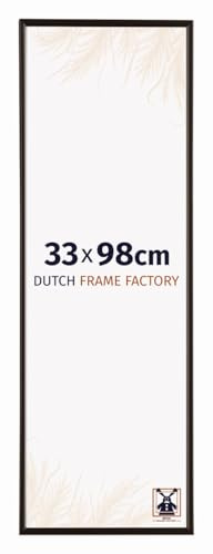 Dutch Frame Factory - Bilderrahmen 33x98 cm Antrazit - Kunststoff | Antireflex-Acrylglas aus Kunststoff, Wandmontage, Geeignet für Fotos, Poster und Puzzles, Easy, Made in Holland