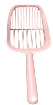 Cat Litter Scoop Large – Durable Plastic Holder Sifter – Lightweight Poop Tray Scooper with Ergonomic Handle – Ideal for Clumping & Wood Pellet Litter - Pooper Scoops Shovel for Cats (Pink)