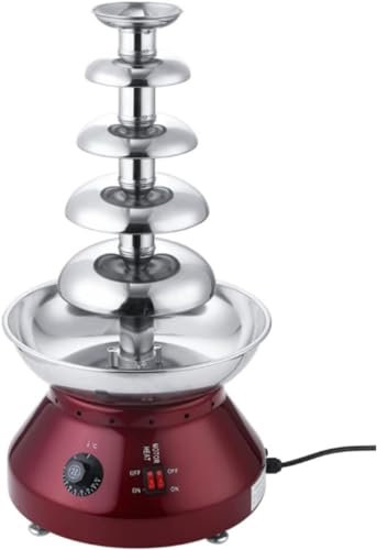 DSeenLeap Electric 5 Tier Chocolate Fountain,Stainless Steel Chocolate Fondue Fountain Machine,Temperature Adjustment,for Party Wedding