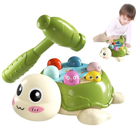 Générique Whack Mole Game, Turtle Hammering and Pounding Toys, Entwicklungsfähiges interaktives Lernen, süßes Whack, ideal für Preschool Kids, Baby Girl, 7,68 x 6,3 x 2,72 Zoll