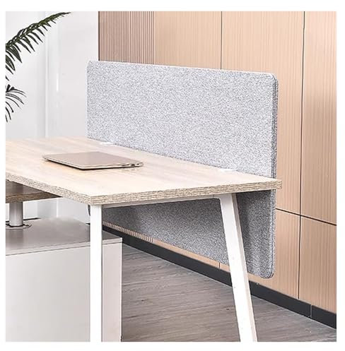 schreibtisch trennwand 60 Cm Hoch Tischtrennwand Zum Anklemmen, Tragbar Schalldichte Sichtschutzwand Fürs Büro Mit Klemmen, 40, 50, 60, 100, 120 Cm Lang Sichtschutzwand Für Unter Stehpulte(Light Grey,