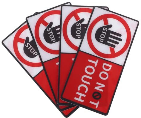 Luxshiny 4blatt Sicherheitswarnaufkleber Selbstklebend Bitte Nicht Berühren Für Glaswände Werkzeugkoffer Und Geräte Langlebig Wasserfest Und Sichtbar Einfache Anbringung Glatten Oberflächen