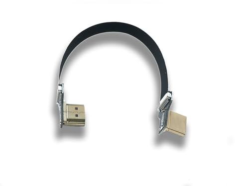 SYSTEM-S Câble HDMI 15 cm mâle vers mâle FPC plat coudé