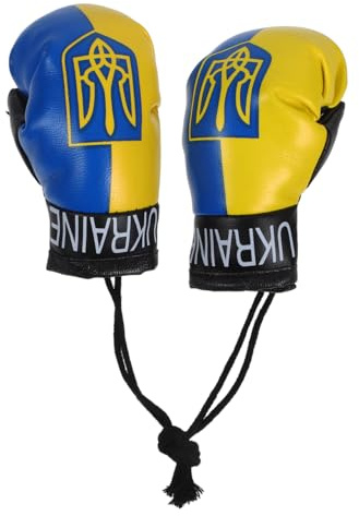 Cabilock Mini-Boxhandschuhe Anhänger Mit Ukrainischer Flagge Schlüsselanhänger Für Auto Rückspiegel Taschen Und Sportparty Dekoration 3.94 X 2.56 X 1.97 Zoll Sportbegeisterte Geschenk