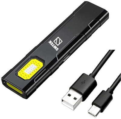USB Type-C Rechargeable Mini Torch Flashlight – Compact EDC Torch with Pocket Clip & Magnetic Base – COB LED Work Light for Hiking, Camping, Household, Workshop, Repair & Emergency Use [Class A+++]