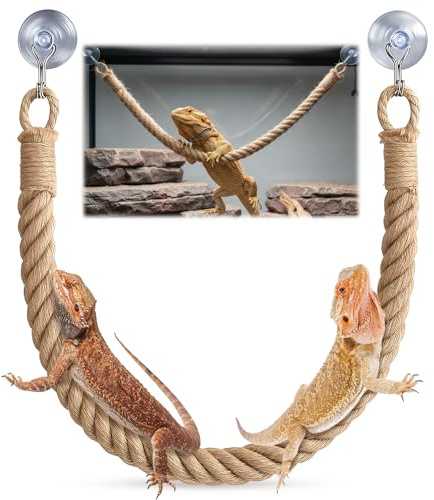 Leopard Gecko Accessories, Reptile Accessories, Gecko Accessories for Terrarium Setup, Climbing Activities and Habitat Enrichment with Durable Materials, Secure Hooks and Easy Installation Design