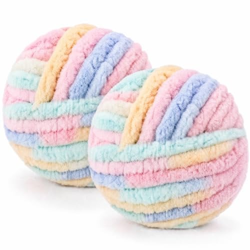 2 Roll Dicke Wolle Garn 500g 54m, XXL Soft Chunky Yarn zum Handstricken