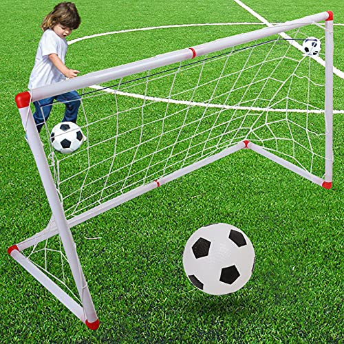Alomejor Mini Children Football Soccer Tor Post Net Set Leichte Leichte Tragbare für das Training und Camping (120 cm)