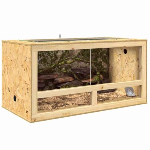 vidaXL Terrarium Marron 100 x 50 x 50 cm OSB, Terrarium rectangulaire, Rustique, Durable, Grand Habitat Reptile, Maison pour amphibien
