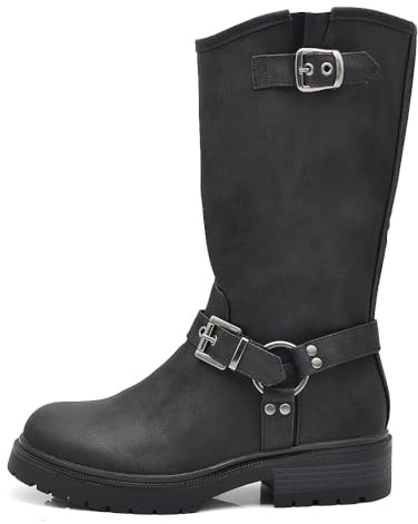 IF Fashion 7690 Chaussures de moto pour femme avec boucles anti-fibes - Noir - 1821 2 Noir