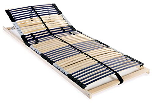 Qnhdfrt Lattenrost 90x200 Buche Birke 7 Zonen 42 Latten Verstellbarer Härtegrad Kopf-Fußteil klappbar einfacher Aufbau Jugendzimmer Gästezimmer Schlafzimmer