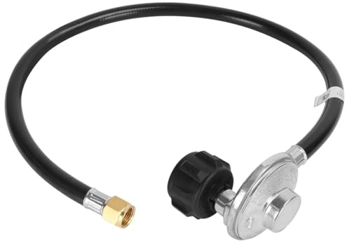 Bosiyrggrl Réducteur de Pression, Adaptateur de Propane de 1,1 M et Régulateur Universel pour Réservoirs de GPL de 2,3 à 18 Kg