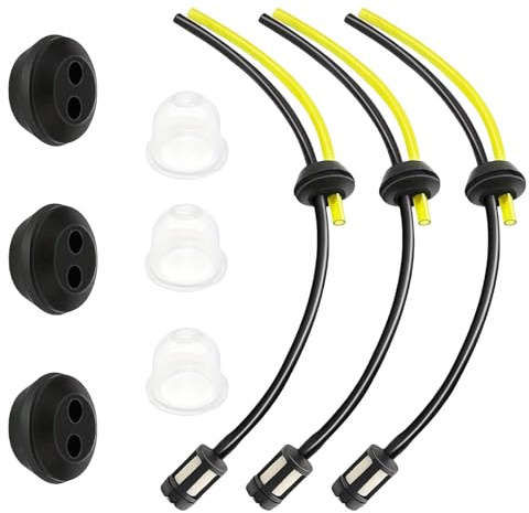 3 Stück Tankrohre für Motorsense mit Benzinschlauch Dichtung,Universal Benzinfilter Ersatzteile,Benzinfilter Kit,Benzinschlauch Dichtung für Erdbohrer,Motorsense,Freischneider,Heckenschere