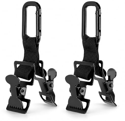 RoxNvm Clips para Guantes, 2 Piezas doble Pinzas para Guantes | Metal Resistente y Duradero, Sujetador de Pinza de Seguridad, Abrazadera para Guante,Sujetador para Toallas y Otros Gadgets